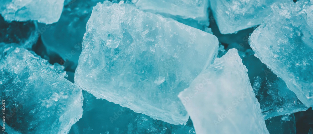 Poster Textured ice background creating a cool and calming natural frozen surface