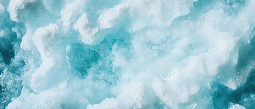 Poster Frozen texture reveals intricate patterns of natural ice surface in a cool environment