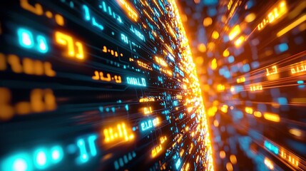 Dynamic data visualization digital realm infographic futuristic abstract concept