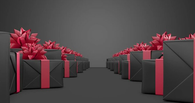 abstract gift box as present - 3d rendering 4k DCI seamless loop