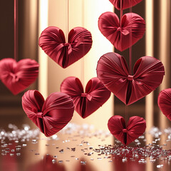 Obraz premium Valentines day background with hearts