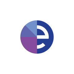 e lowercase  letter logo hidden in pie chart