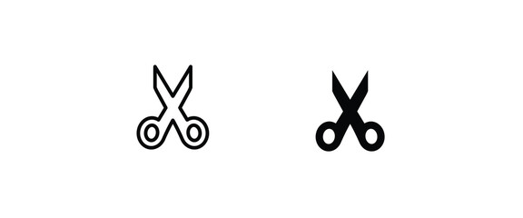 scissors icon, cut, Cutting icons button, vector, sign, symbol, logo, illustration, editable stroke, flat design style isolated on white linear pictogram