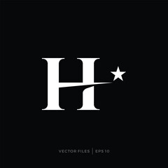 Elegant logo design with initial H with five point star
