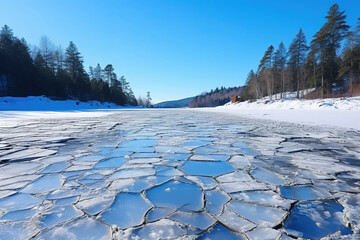 Obraz premium Wonderful Frozen lake in the winter