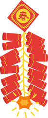 Cute firecrackers illustration for lunar new year.