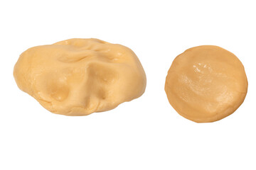 Raw dough isolated on a white background.