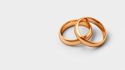 Elegant Gold Wedding Rings on a Soft White Background