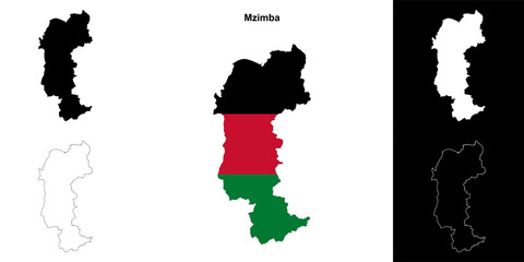 Mzimba district outline map set
