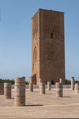 Hassan Tower is the minaret of an incomplete mosque in Rabat, Morocco.