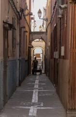 Naklejka premium The narrow alleyways of the old city of Sale which is now in the same metropolitan area as Rabat.