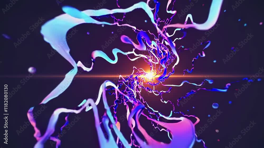 Poster colorful swirling patterns create a mesmerizing visual effect in a digital art animation