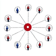 Obraz premium Connection Network Concept with Human Icons and Dots