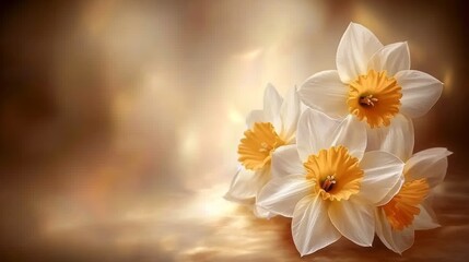 Fototapeta premium Golden Hour Daffodils A Springtime Bouquet