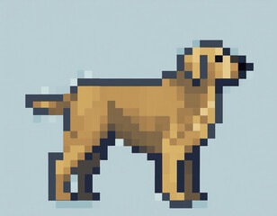 Obraz premium Golden retriever dog pixel art
