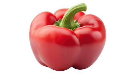 Fresh and Vibrant Red Bell Pepper on White Background, Perfect for Culinary Use, Healthy Eating, and Colorful Plate Presentations in Recipe Development and Food Photography
