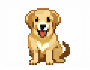 Golden retriever dog pixel art