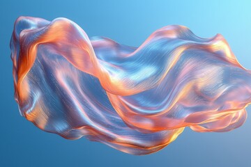 Obraz premium A captivating 3D model with a holographic abstract backdrop