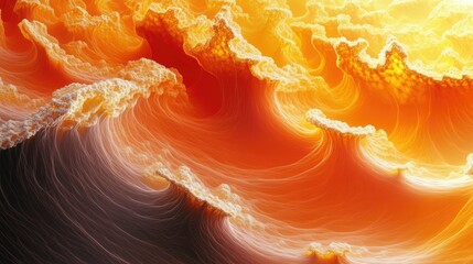 Abstract 3D landscape visualization featuring layered,