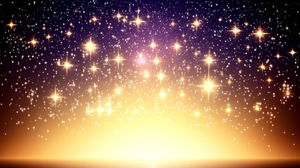 Obraz premium Golden Starry Night Sky Celestial Glow