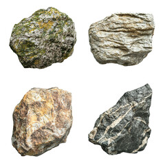 Collection of Four Unique Rocks: Textured, Colored Stones