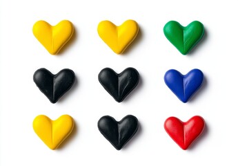 Fototapeta premium Blank candy-shaped valentines hearts isolated against a white backdrop