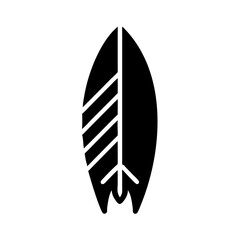 Black Surfboard Icon for Water Sports and Adventure