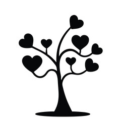 valentine day heart tree vector silhouette