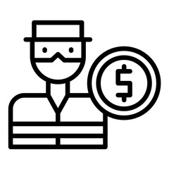 Vector Design Thief Icon Style