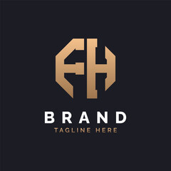 Fototapeta premium FH Logo Design. Modern, Minimal, Elegant and Luxury FH Logo. Alphabet Letter FH Logo Design for Brand Corporate Business Identity.