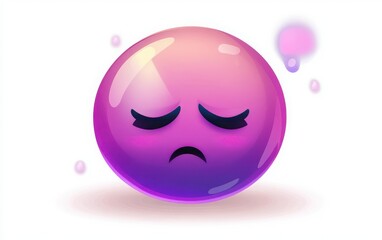 Fototapeta premium Vector illustration of a crying emoji with closed eyes, no shadow, high definition, transparent background, PNG format. 