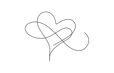 valentine's day one line art drawing,love shape line drawing