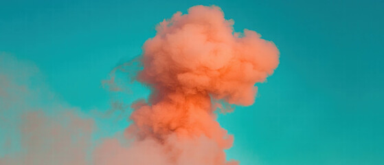 Naklejka premium Dramatic smoke swirling against a bright blue background for artistic portrait photography