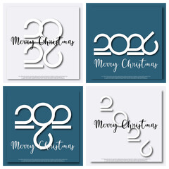 Merry Christmas 2026 with colorful number. Perfect vector for poster banner greeting and Christmas 2026 celebration.
