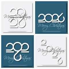 Merry Christmas 2026 with colorful number. Perfect vector for poster banner greeting and Christmas 2026 celebration.