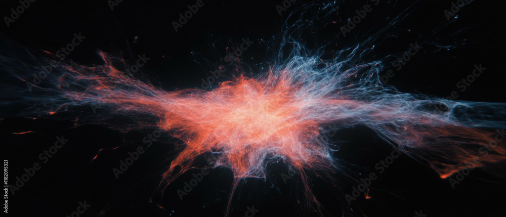 Poster vivid spark bursts against black background create an explosive energy display