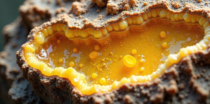 Geological formation featuring yellow jasper and quartz, veiny, jewels, minerals