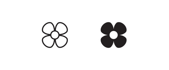 flower icons button, vector, sign, symbol, logo, illustration, editable stroke, flat design style isolated on white