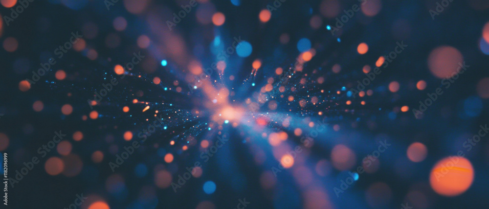 Poster Exploring vibrant spark patterns against a dark abstract background