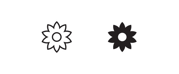 flower icons button, vector, sign, symbol, logo, illustration, editable stroke, flat design style isolated on white