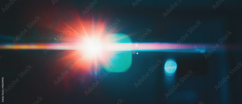 Poster Spotlight illuminating an object with precise, sharp detail in a darkened environment