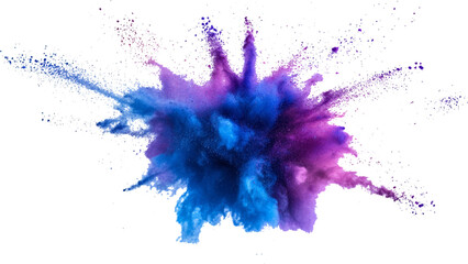 Colorful rainbow holi paint color powder explosion isolated white wide panorama background. Colorful vibrant rainbow Holi paint color powder explosion with bright colors isolated white background.