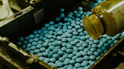 shot of ibuprofen tablets being dispensed from a bottle, emphasizing ease of use. | Ibuprofen 