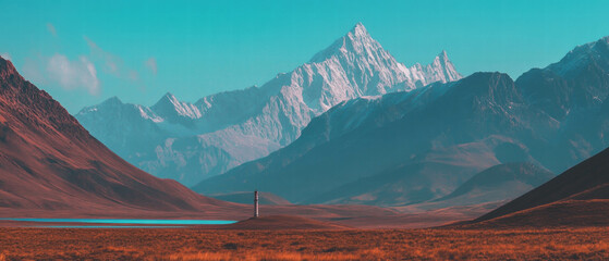 Majestic Tajikistan Mountains Surrounded by Crystal Blue High Altitude Lakes