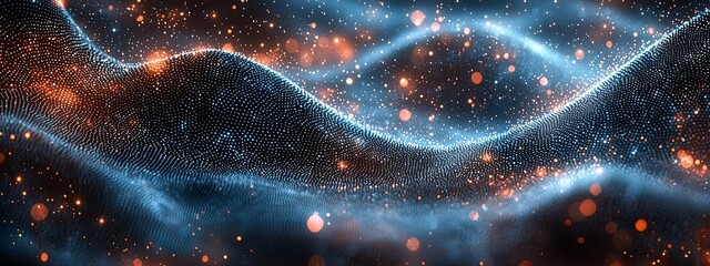 Futuristic hexagon abstract background. Analysis and automation of stock data. Big data. 3D