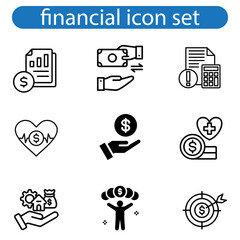 finance icon set, isolated finance set sign icon, vector art illustration.
