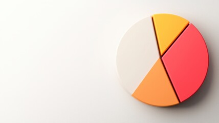 Fototapeta premium Dynamic 3D Abstract Pie Chart with Colorful Segments Ideal for Data Visualization and Infographic Presentations in Modern Design