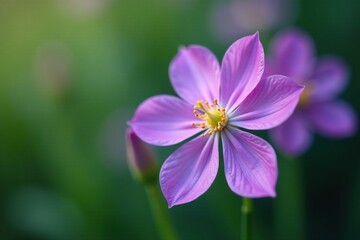 Delicate purple flower with white onion-like husk, plant, botany, botanicals