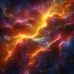 Obraz premium Stars surrounded by or engaging with nebulae