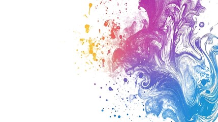 Fototapeta premium Abstract Colorful Swirls and Splashes Paint Artwork